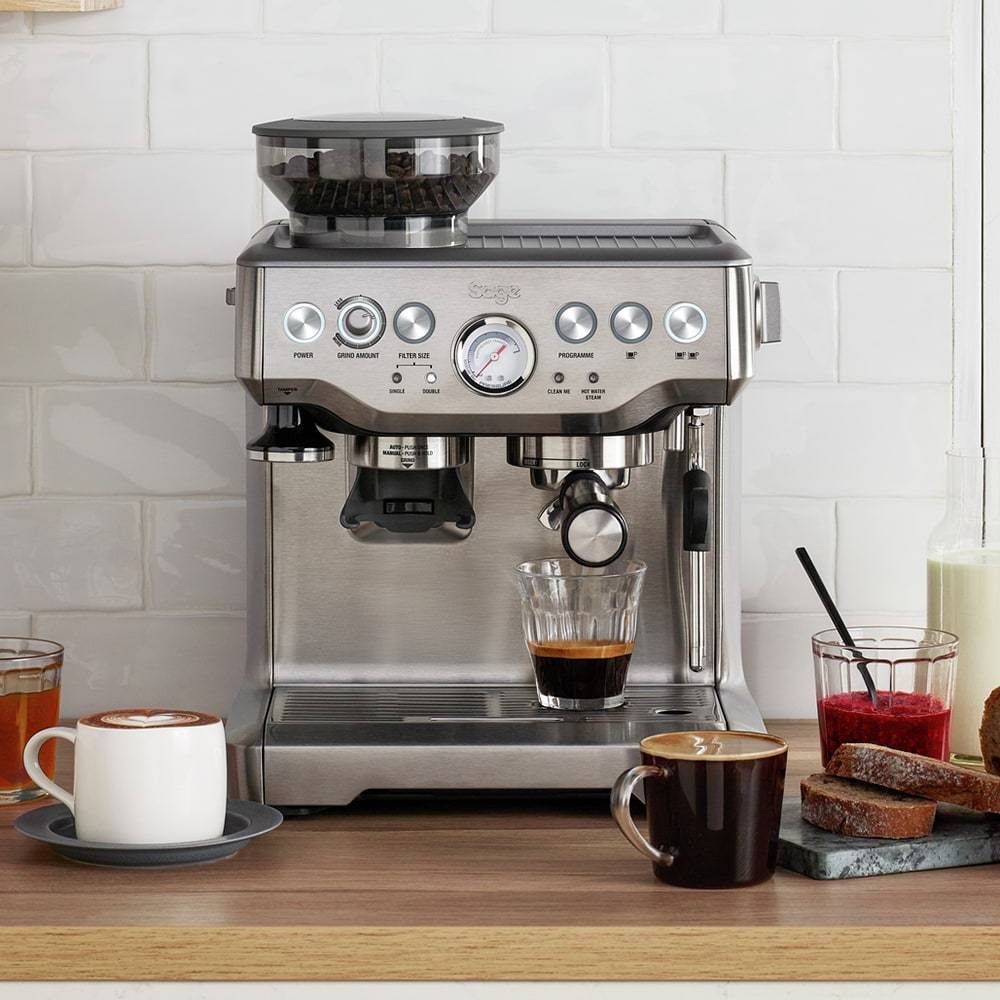 SAGE BES875UK The Barista Express Espresso Machine With Temp Control Milk Jug - Brushed Stainless Steel