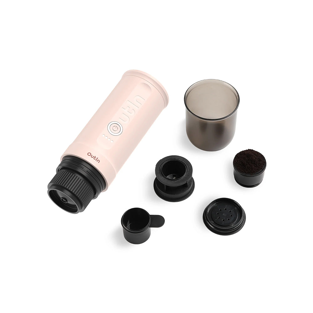 OUTIN A0000019 OutIn Nano Portable Espresso Machine - Rose Quartz X BCRF Gift Set