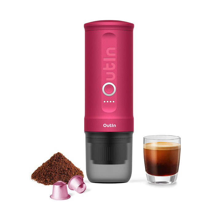 OUTIN A000004 OutIn Nano Portable Espresso Machine - Fuchsia Pink