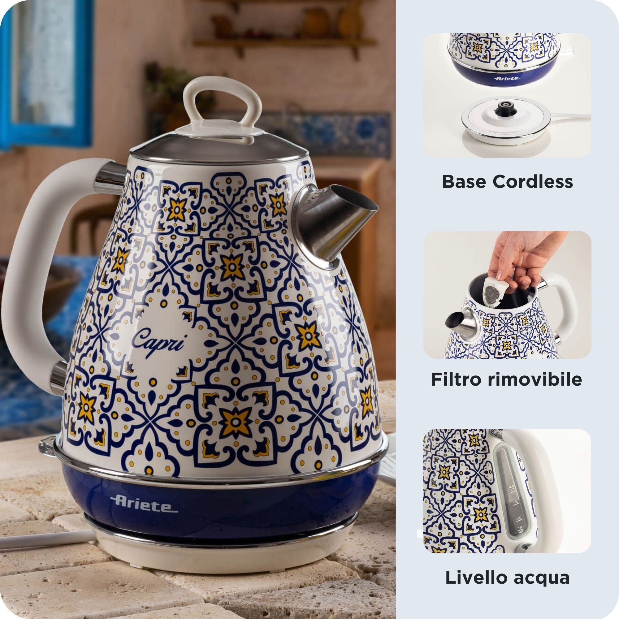 ARIETE - 1.7L Capri Kettle  - 2869/0C - Kitchenary