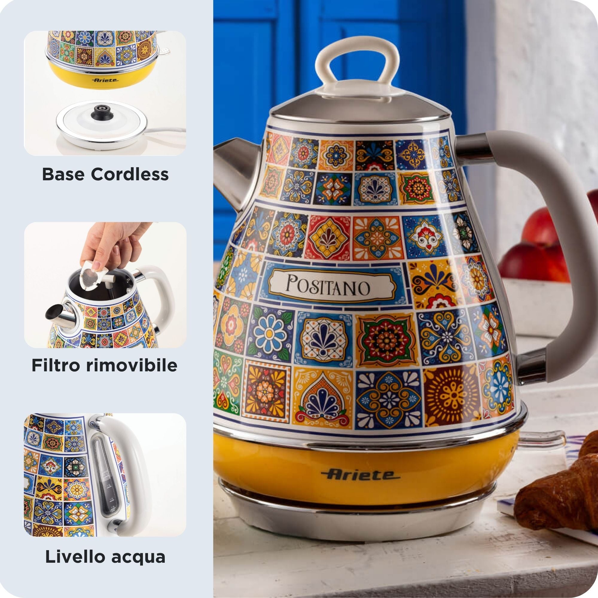 ARIETE - 1.7L Positano Kettle - 2869/0P - Kitchenary