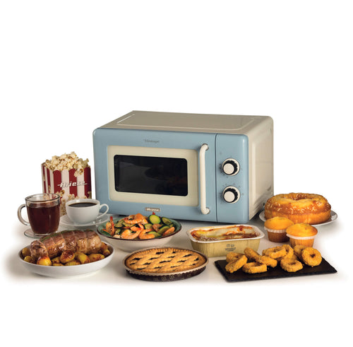 ARIETE - 800W 20L Vintage Mechanical Microwave - Blue - 3960/05 - Kitchenary