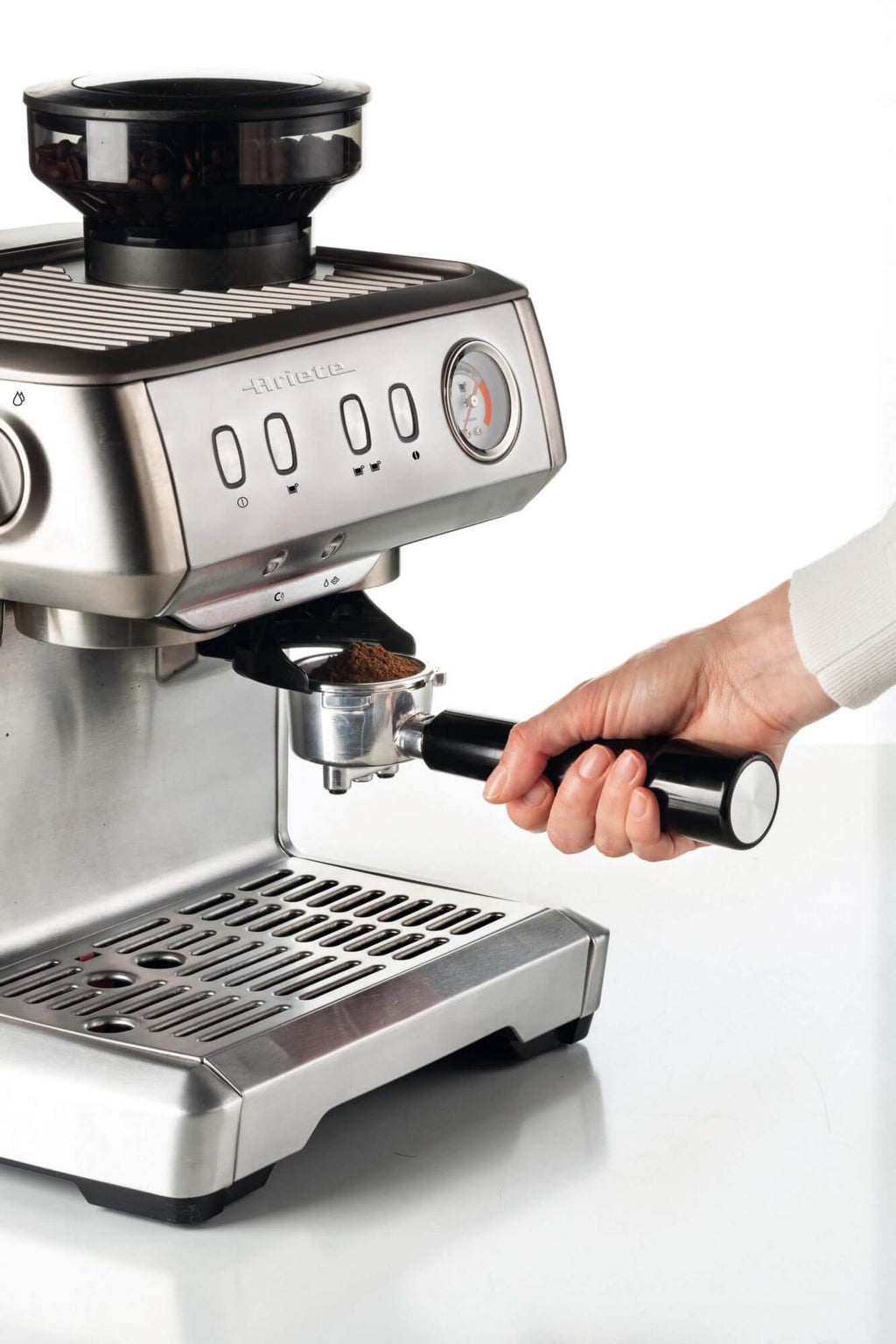 ARIETE - Espresso Coffee Maker With Grinder - Stainless Steel - 1313/10 - Kitchenary