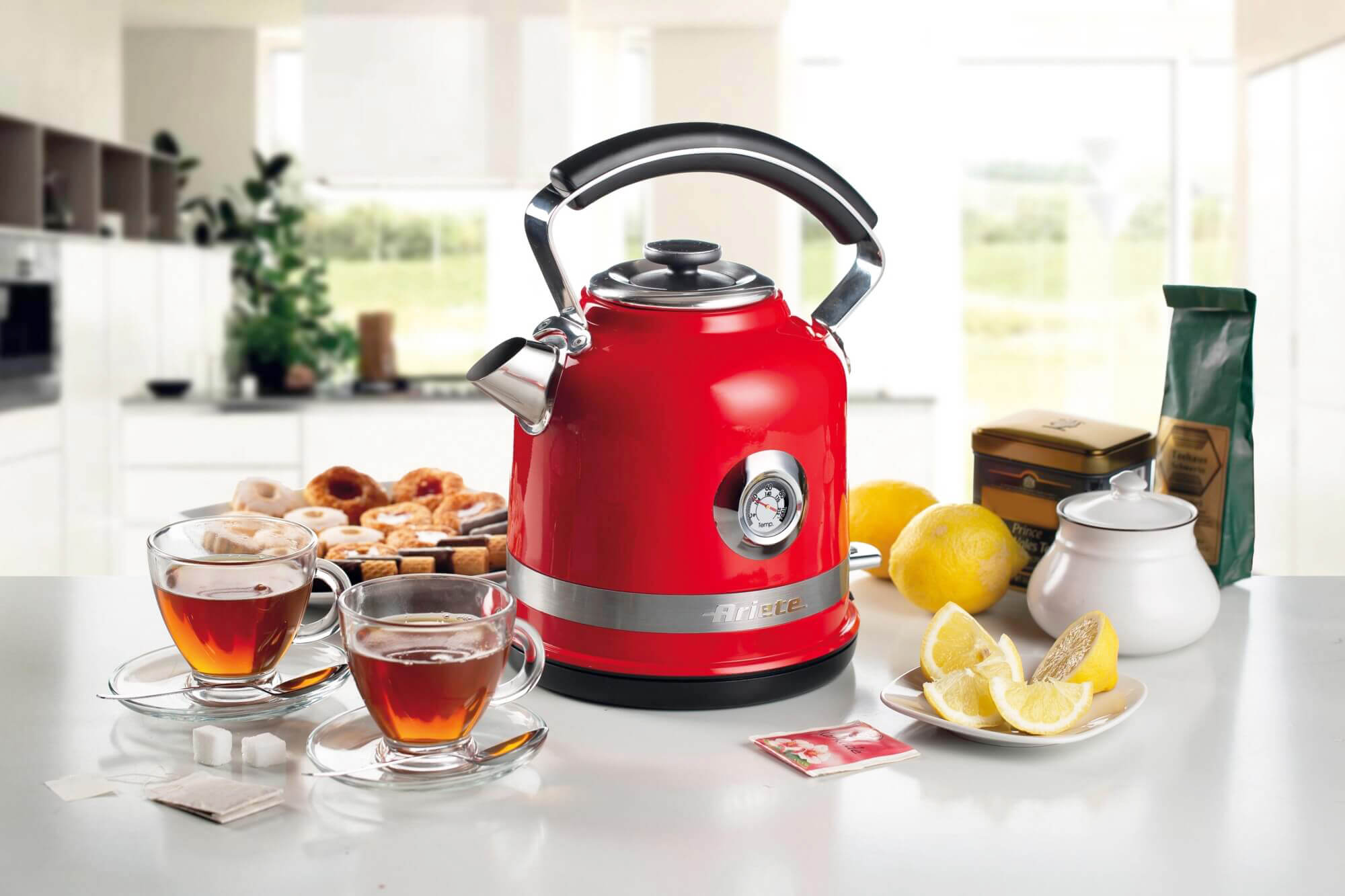 ARIETE - Moderna 1.7L Kettle - Red - 2854/10 - Kitchenary