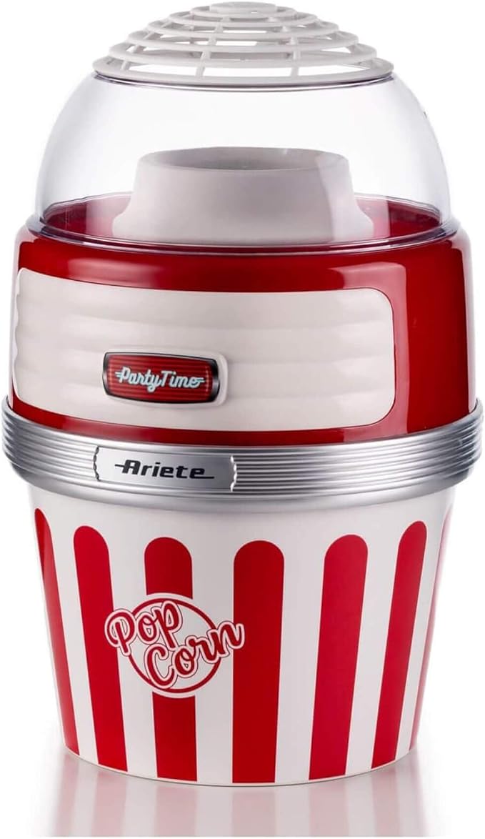 ARIETE - Retro Popcorn Maker with Serving Bowl - Red - 2957/00 - Kitchenary