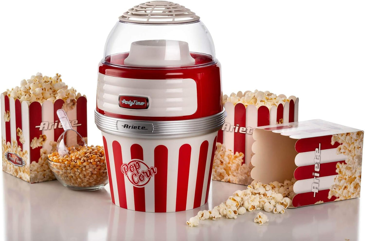 ARIETE - Retro Popcorn Maker with Serving Bowl - Red - 2957/00 - Kitchenary