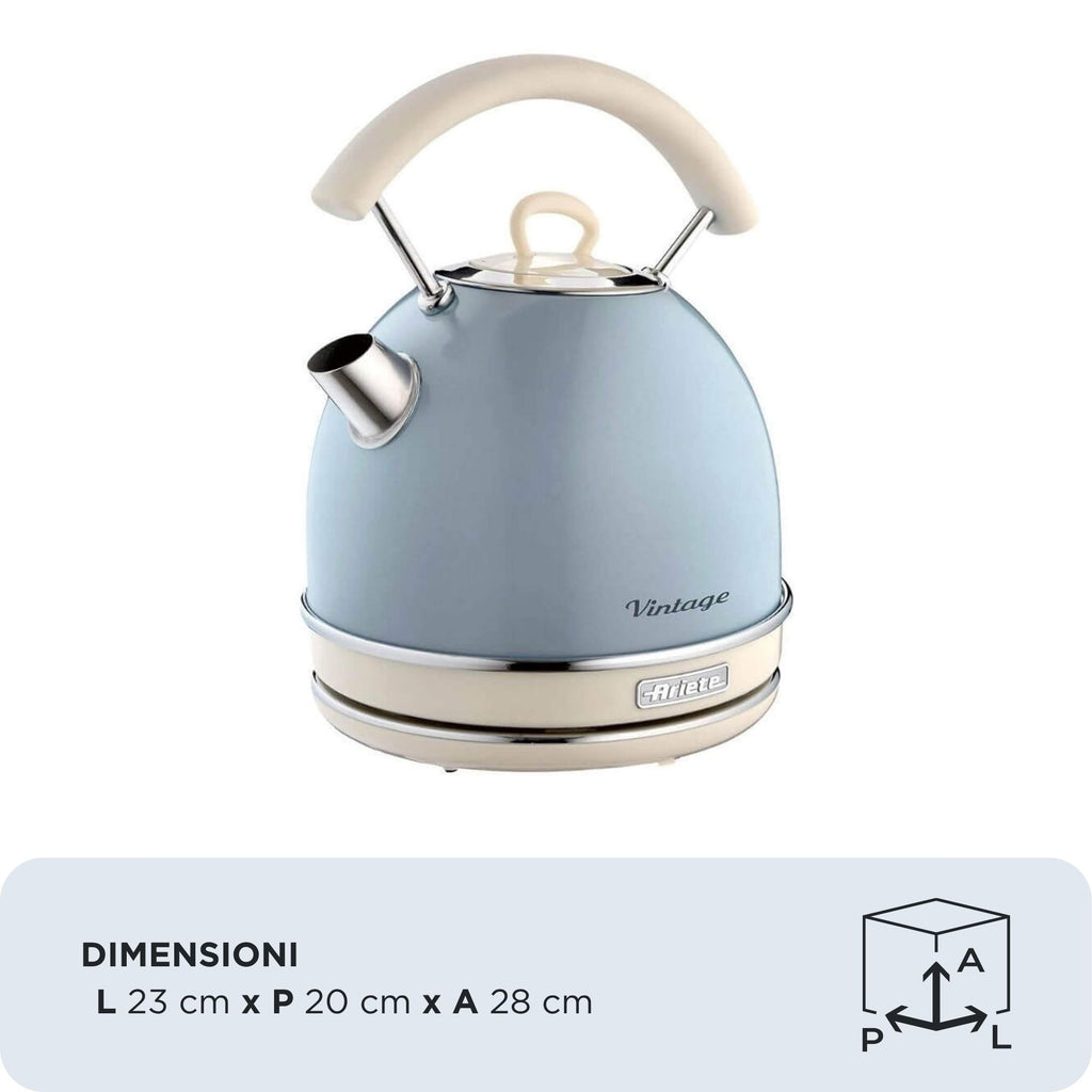 ARIETE - Vintage 1.7L Dome Kettle - Blue - 2877/05 - Kitchenary