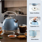 ARIETE - Vintage 1.7L Dome Kettle - Blue - 2877/05 - Kitchenary