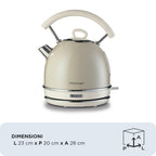 ARIETE - Vintage 1.7L Dome Kettle - Cream - 2877/03 - Kitchenary