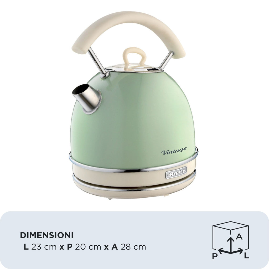 ARIETE - Vintage 1.7L Dome Kettle - Green - 2877/04 - Kitchenary
