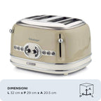 ARIETE - Vintage 4 Slice Toaster - Cream - 0156/03 - Kitchenary