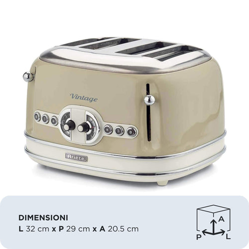 ARIETE - Vintage 4 Slice Toaster - Cream - 0156/03 - Kitchenary