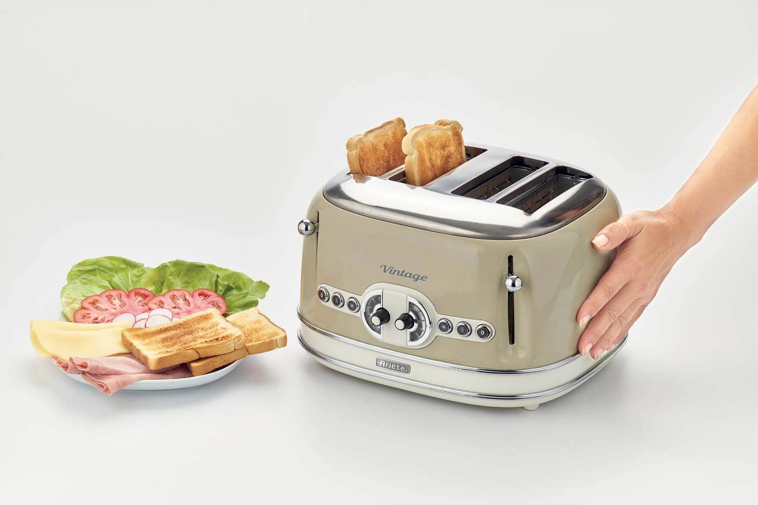 ARIETE - Vintage 4 Slice Toaster - Cream - 0156/03 - Kitchenary