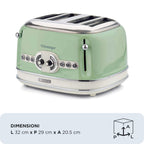ARIETE - Vintage 4 Slice Toaster - Green - 0156/04 - Kitchenary