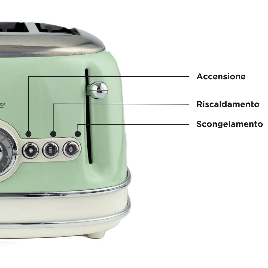 ARIETE - Vintage 4 Slice Toaster - Green - 0156/04 - Kitchenary