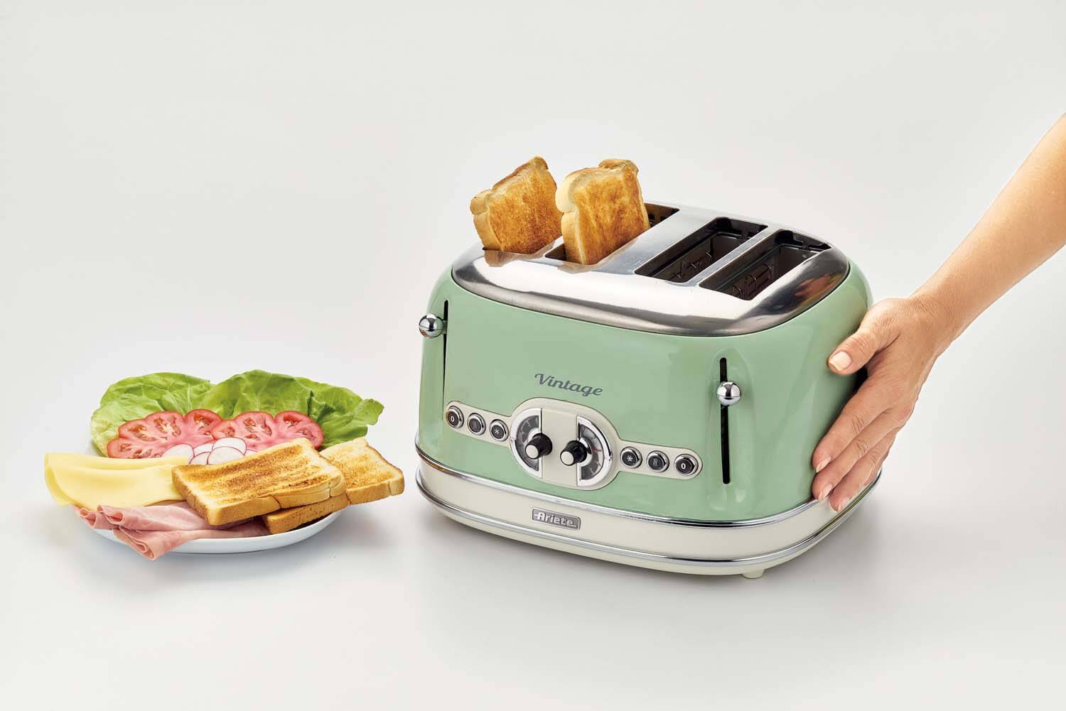 ARIETE - Vintage 4 Slice Toaster - Green - 0156/04 - Kitchenary