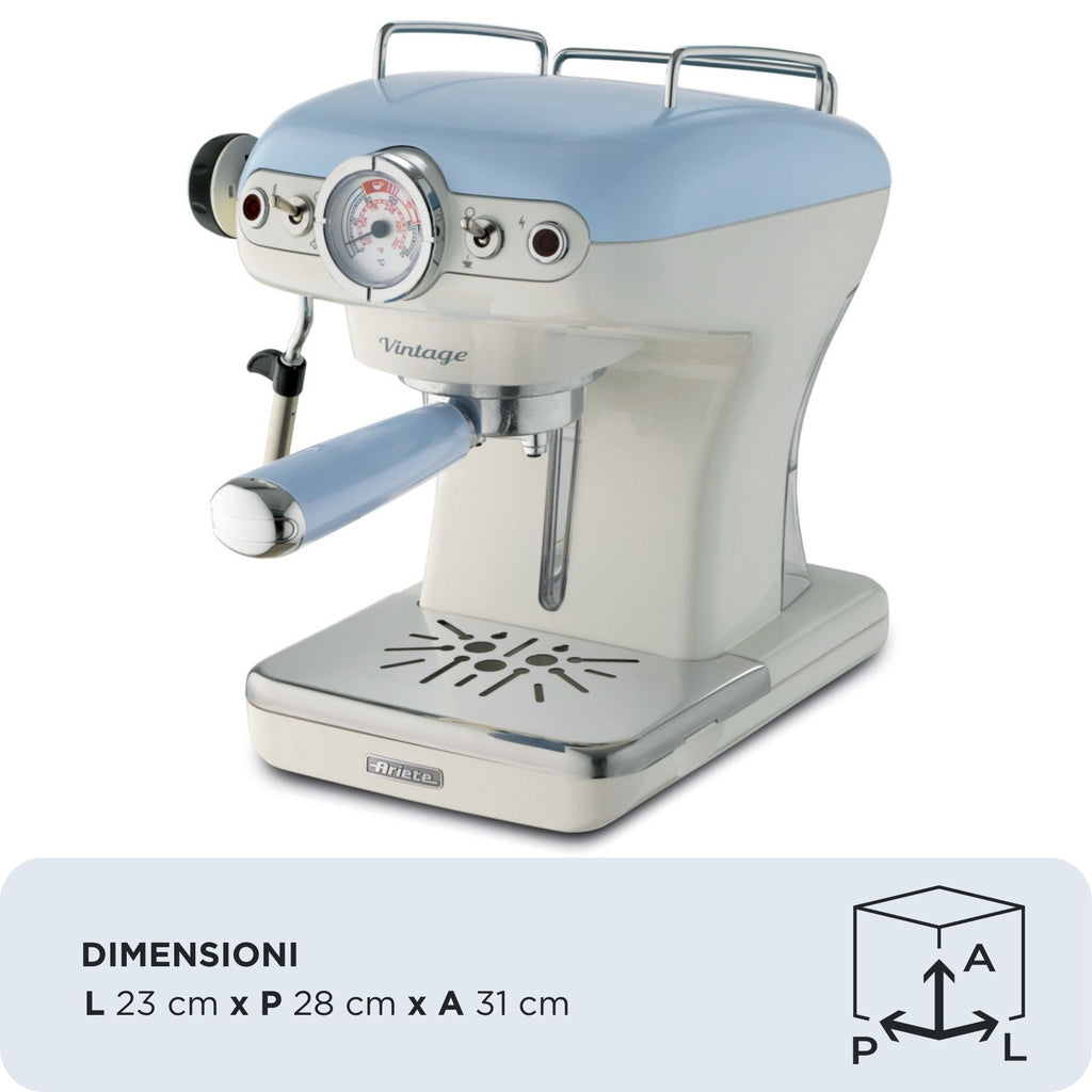 ARIETE - Vintage Espresso Coffee Maker - Blue - 1389/15 - Kitchenary