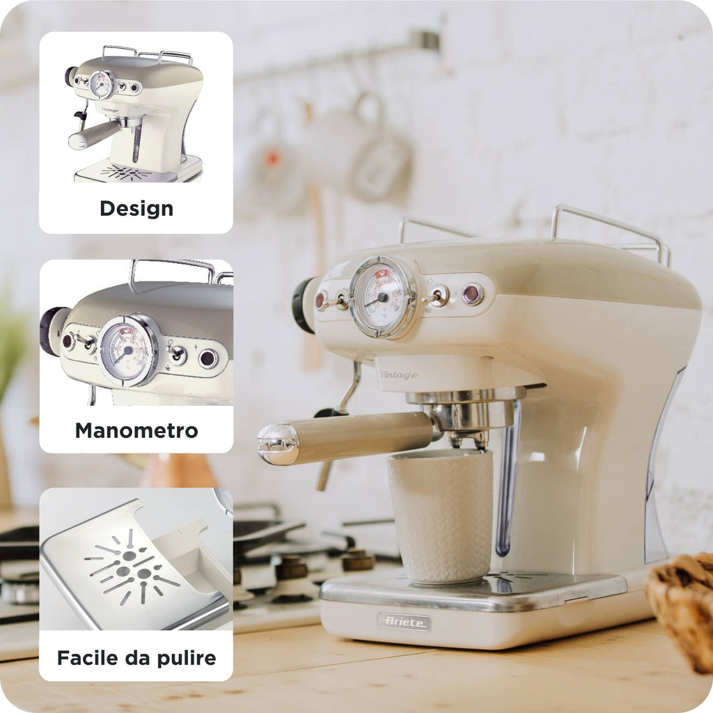 ARIETE - Vintage Espresso Coffee Maker - Cream - 1389/13 - Kitchenary