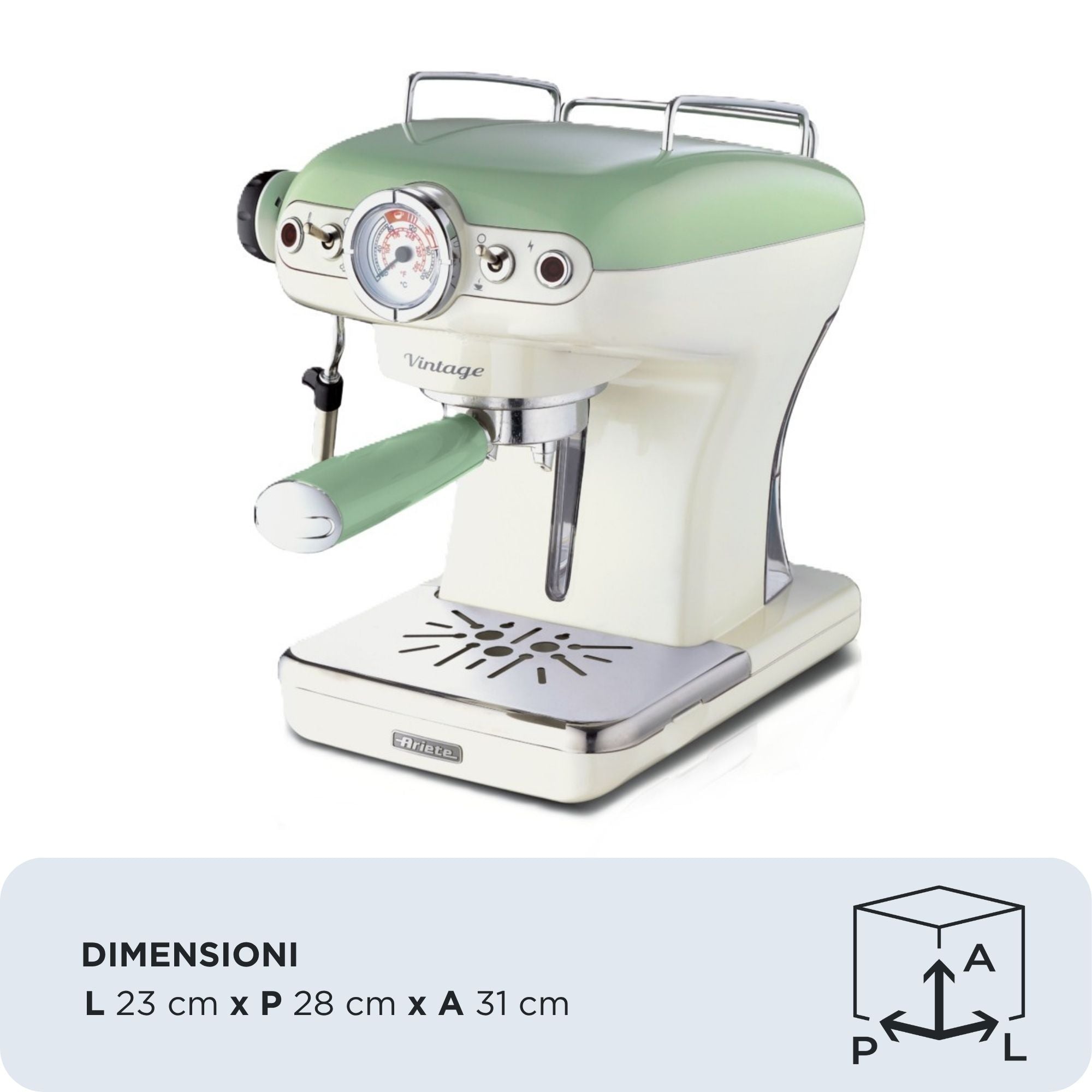 ARIETE - Vintage Espresso Coffee Maker - Green - 1389/14 - Kitchenary