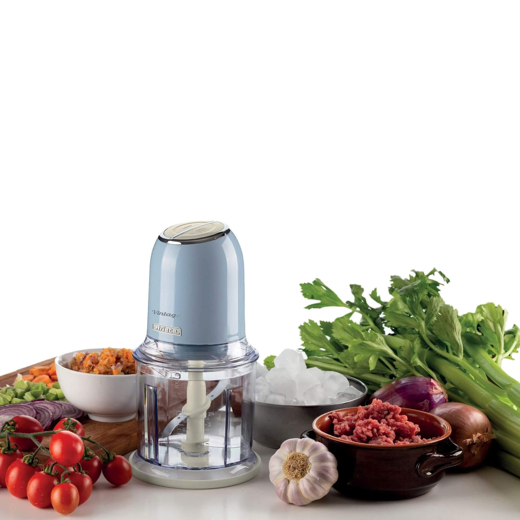 ARIETE - Vintage Mini Chopper - Blue  - 0438/05 - Kitchenary