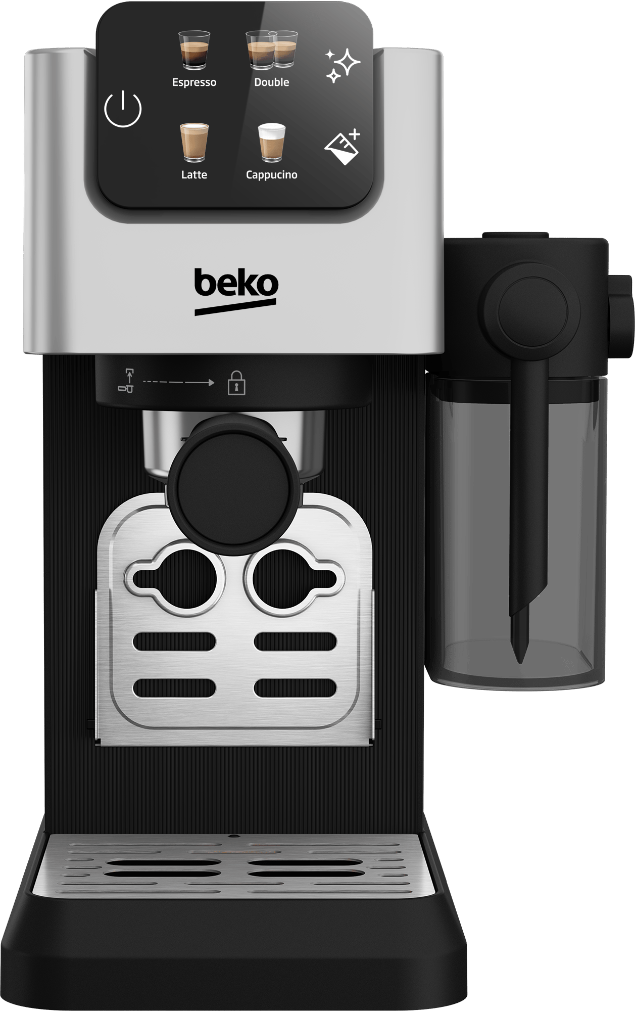 BEKO - CaffeExperto Semi Automatic Espresso Coffee Machine with Integrated Milk Jug - Silver - CEP5304X - Kitchenary