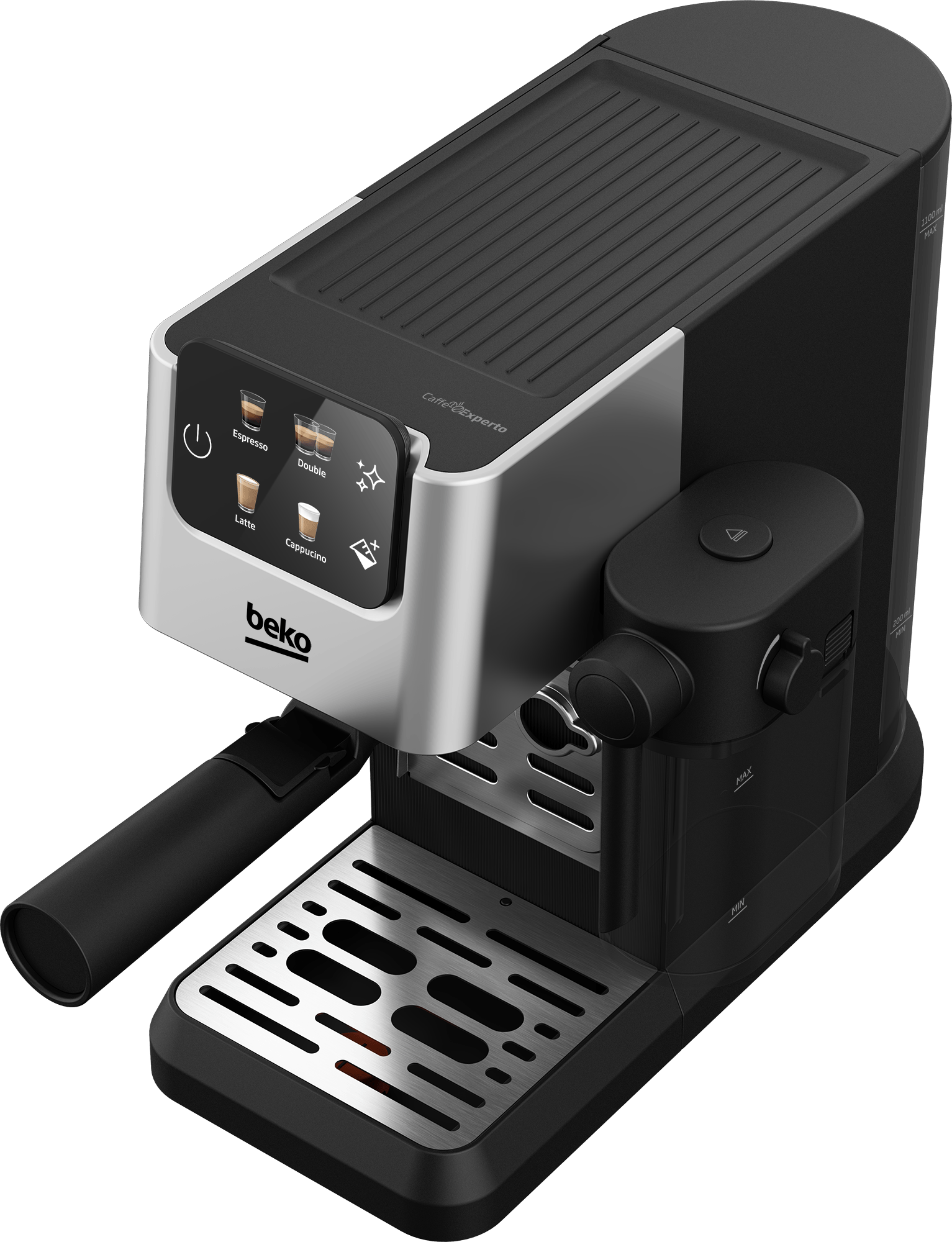BEKO - CaffeExperto Semi Automatic Espresso Coffee Machine with Integrated Milk Jug - Silver - CEP5304X - Kitchenary