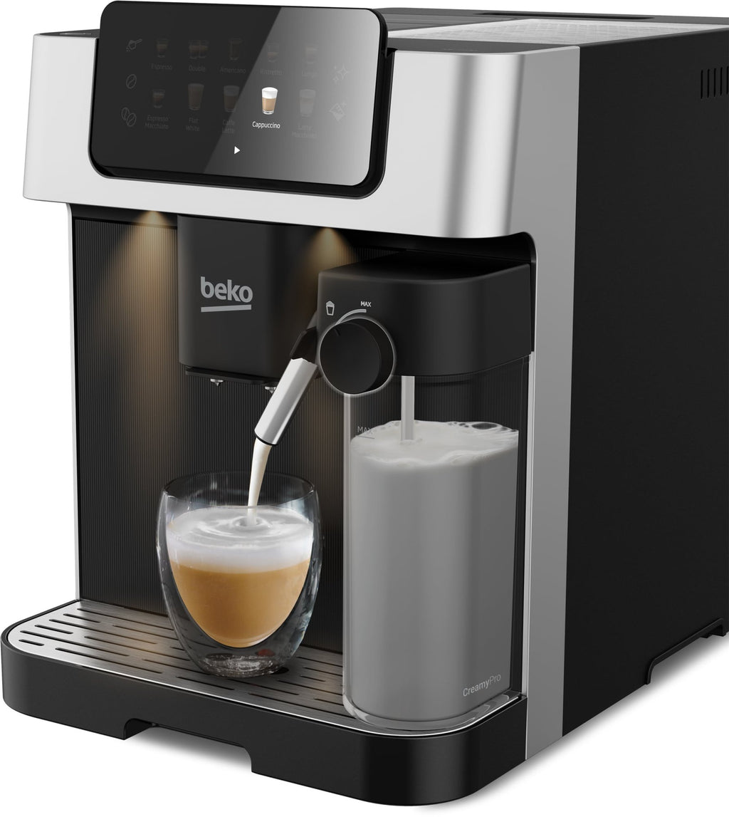 BEKO - CaffeExperto Bean to Cup Coffee Machine with Integrated Milk Jug - Silver - CEG7304X - Kitchenary