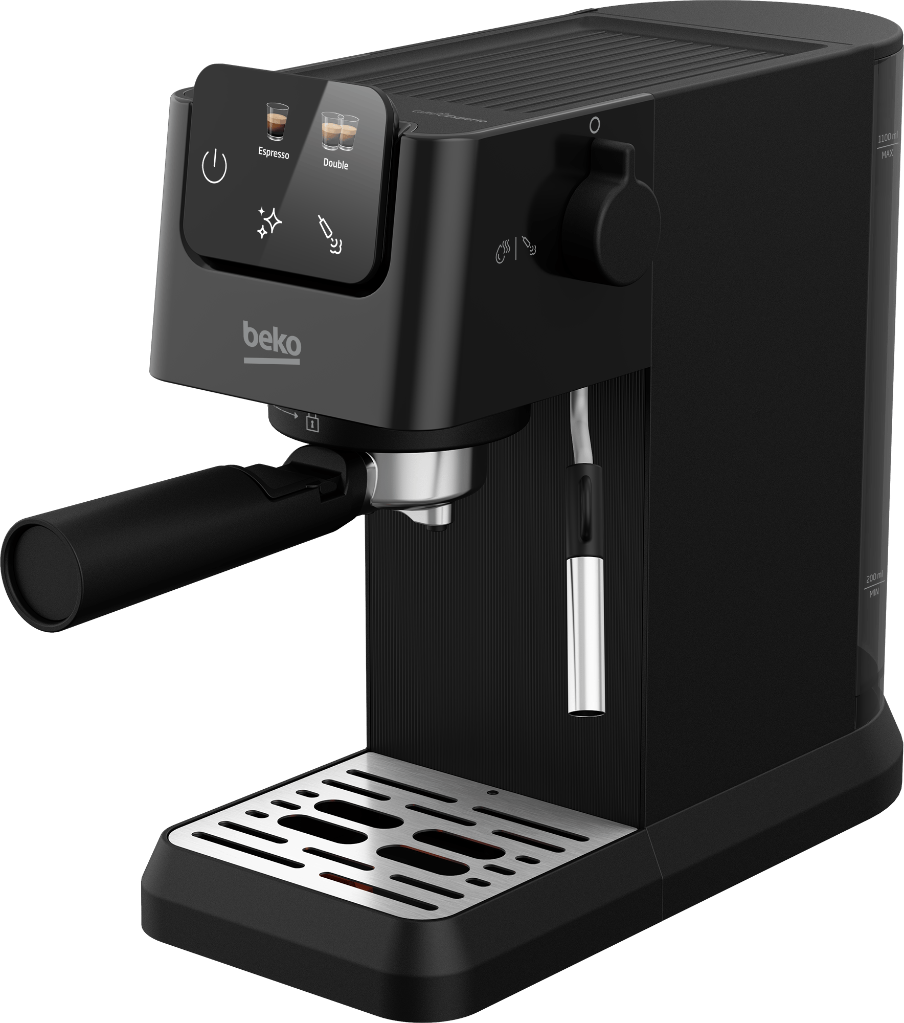 BEKO - CaffeExperto Manual Espresso Coffee Machine with Steam Wand - Black - CEG5302B - Kitchenary