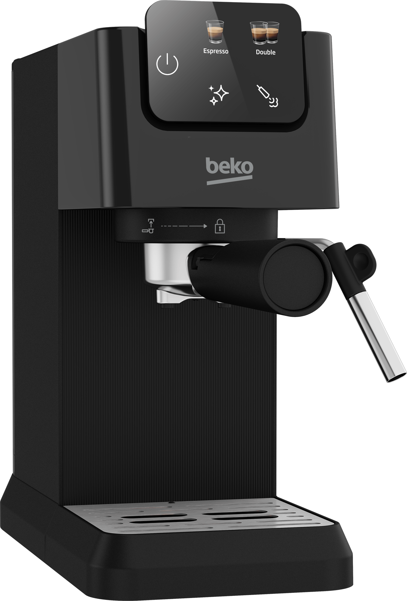 BEKO - CaffeExperto Manual Espresso Coffee Machine with Steam Wand - Black - CEG5302B - Kitchenary