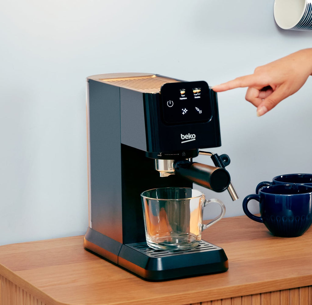 BEKO - CaffeExperto Manual Espresso Coffee Machine with Steam Wand - Black - CEG5302B - Kitchenary
