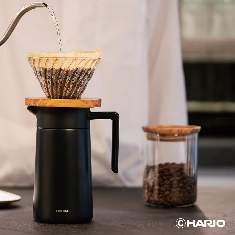 HARIO CHP-600-B Double-Walled Thermal Pot With Ceramic Coating - 600ml - Black