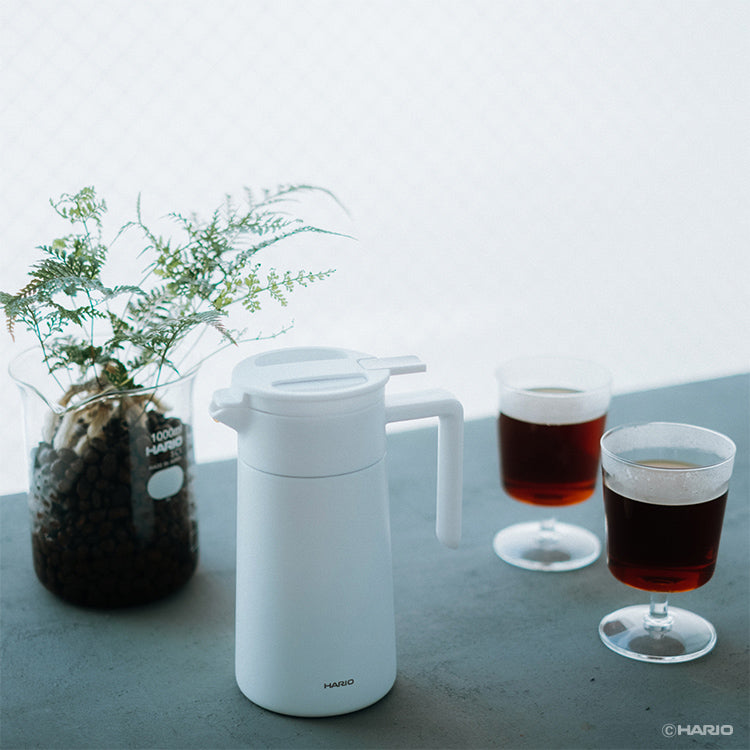 HARIO CHP-600-W Double-Walled Thermal Pot With Ceramic Coating - 600ml - White