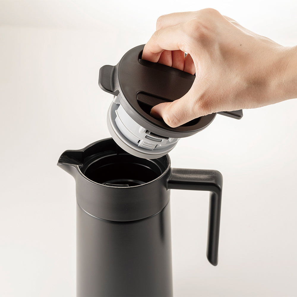 HARIO CHP-800-B Double-Walled Thermal Pot With Ceramic Coating - 800ml - Black