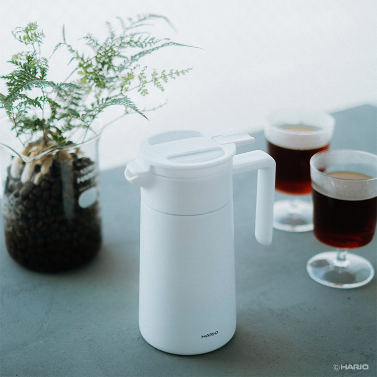 HARIO CHP-800-W Double-Walled Thermal Pot With Ceramic Coating - 800ml - White