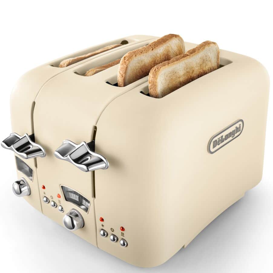 DELONGHI - 4 Slice Argento Toaster - Beige - CT04.BG - Kitchenary
