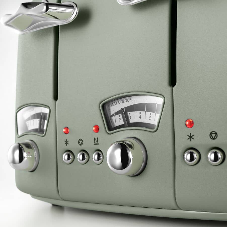 DELONGHI - 4 Slice Argento Toaster - Green - CT04.GR - Kitchenary