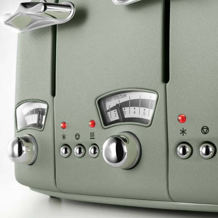 DELONGHI - 4 Slice Argento Toaster - Green - CT04.GR - Kitchenary