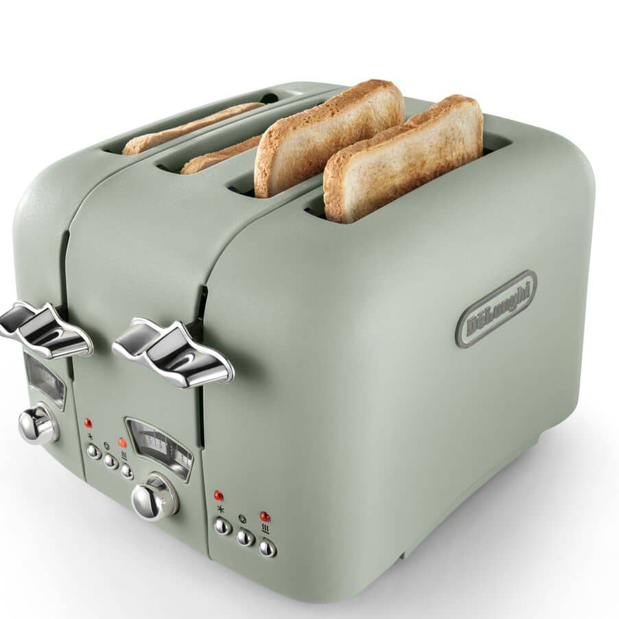 DELONGHI - 4 Slice Argento Toaster - Green - CT04.GR - Kitchenary