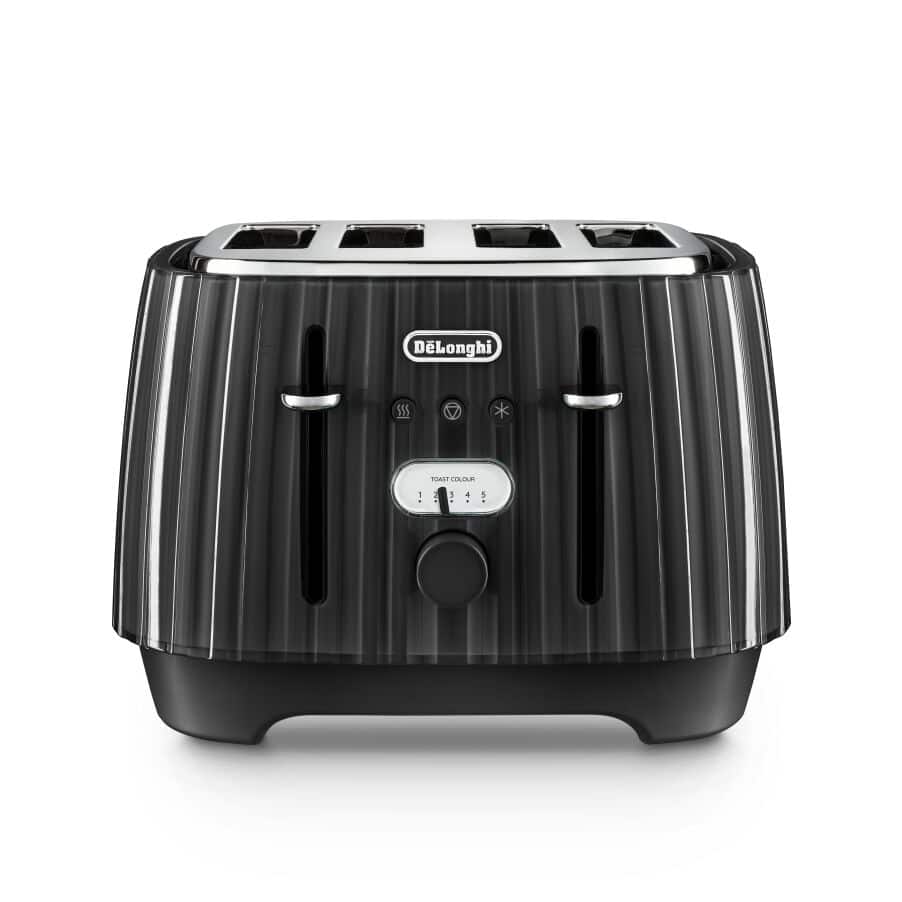 DELONGHI - 4 Slice Ballerina Toaster - Black  - CTD4003.BK - Kitchenary