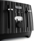 DELONGHI - 4 Slice Ballerina Toaster - Black  - CTD4003.BK - Kitchenary