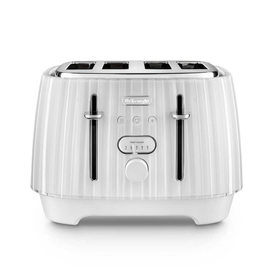 DELONGHI - 4 Slice Ballerina Toaster - White  - CTD4003.W - Kitchenary