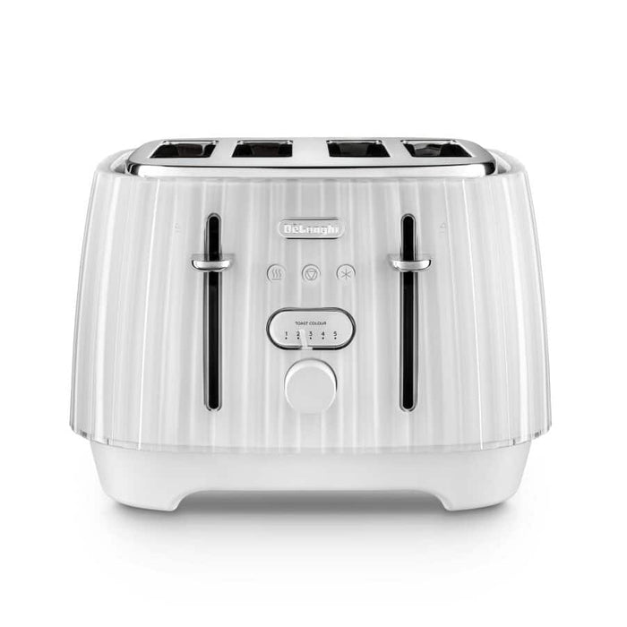 DELONGHI - 4 Slice Ballerina Toaster - White  - CTD4003.W - Kitchenary