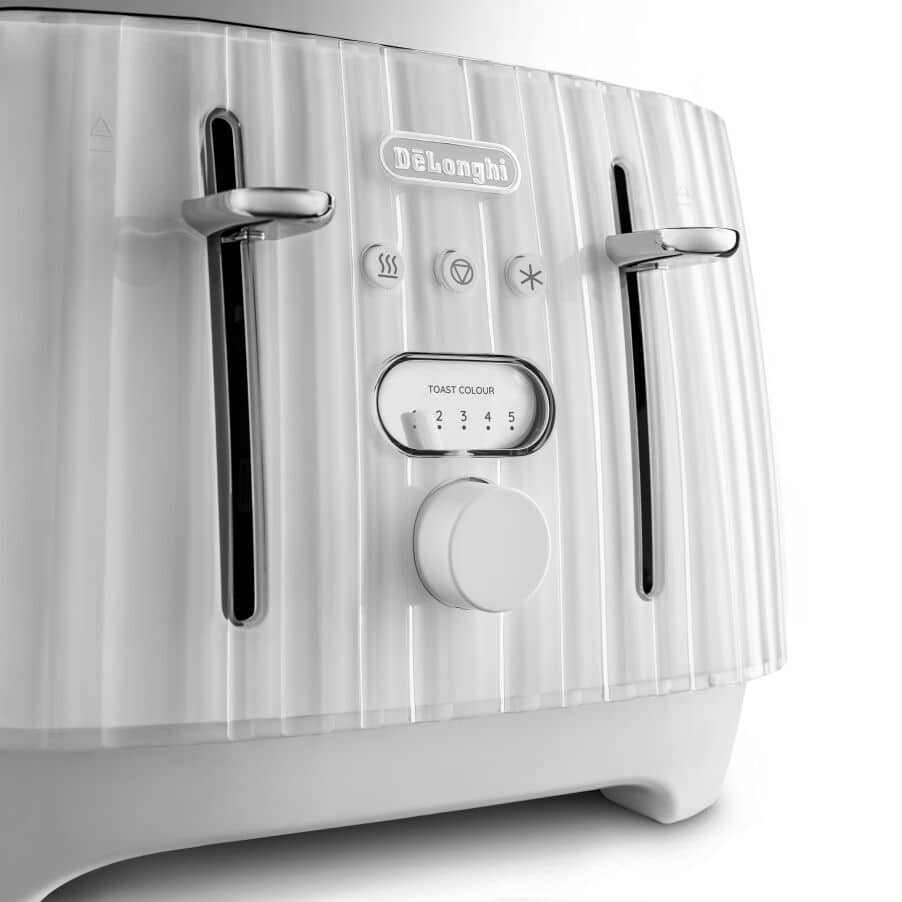 DELONGHI - 4 Slice Ballerina Toaster - White  - CTD4003.W - Kitchenary