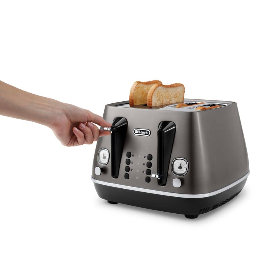 DELONGHI - 4 Slice Distinta X Toaster - Titanium - CTIN4003.TB - Kitchenary