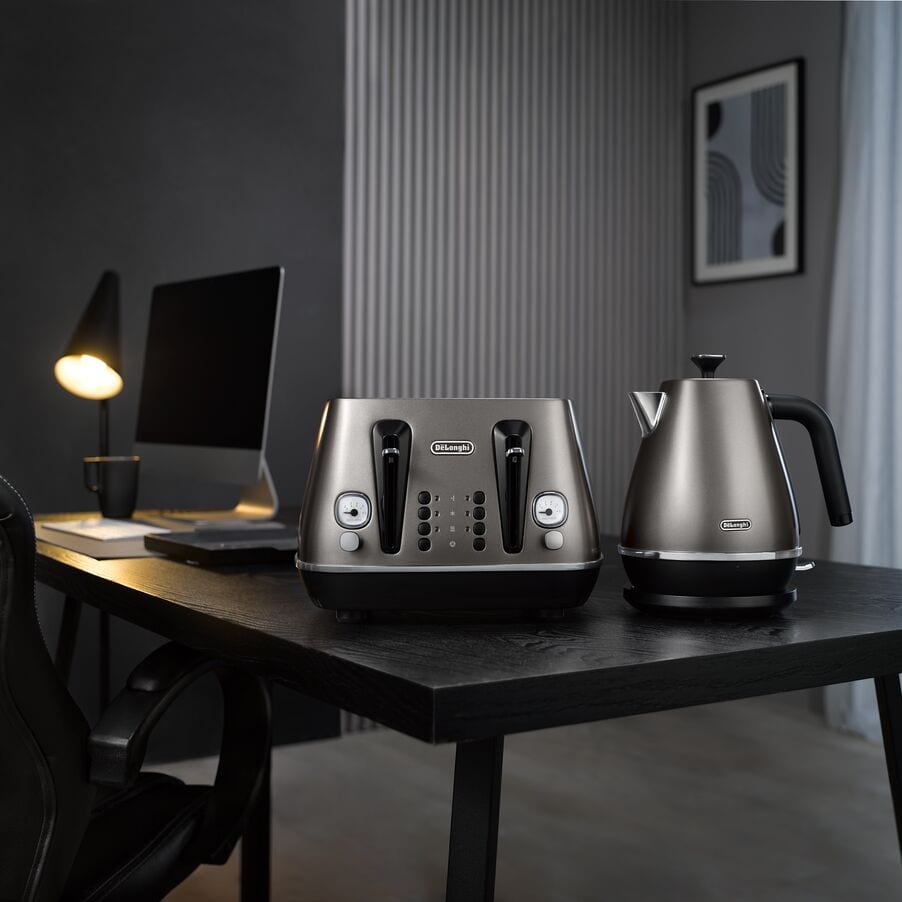 DELONGHI - 4 Slice Distinta X Toaster - Titanium - CTIN4003.TB - Kitchenary