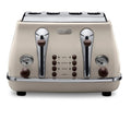 DELONGHI - 4 Slice Icona Vintage Toaster - Beige - CTOV4003.BG - Kitchenary