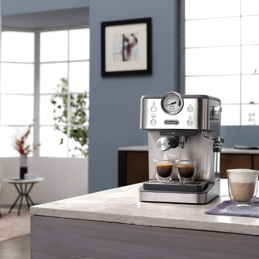 DELONGHI - Classic Manual Coffee Machine - Metal - EM450.M - Kitchenary