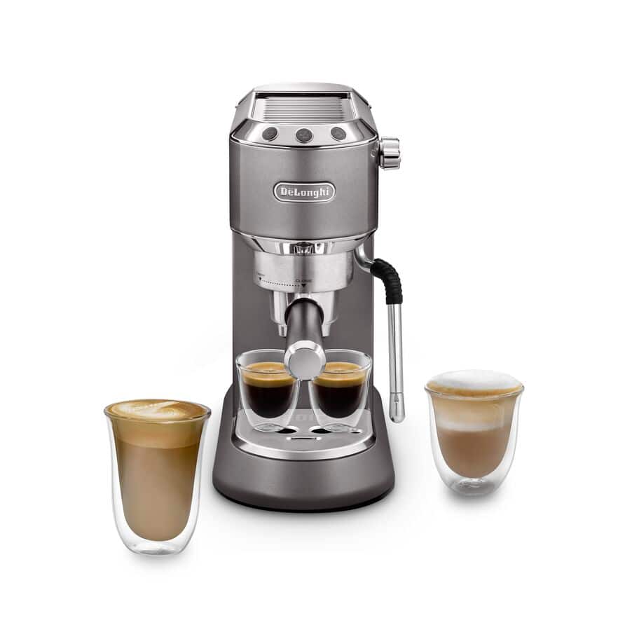 DELONGHI - Dedica Arte Manual Coffee Machine - Grey  - EC885.GY - Kitchenary
