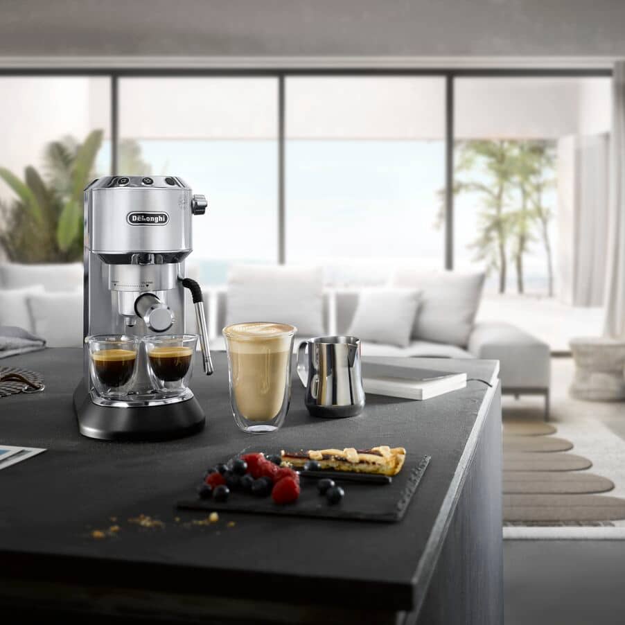 DELONGHI - Dedica Arte Manual Coffee Machine - Silver - EC885.M - Kitchenary