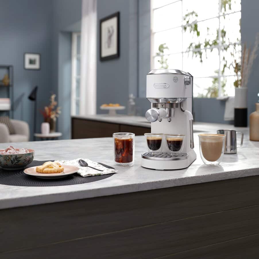 DELONGHI - Dedica Duo Manual Espresso Machine - White - EC890.WI - Kitchenary